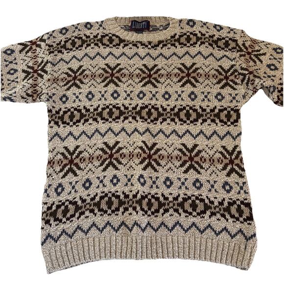 Vintage Liberty Nordic/Fair Isle Pattern Knit Grandpa Sweater Men's Size Medium - Picture 2 of 10